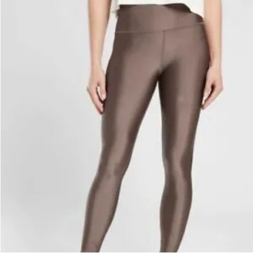 Athleta Elation Shine Tight size Medium Coffee Shine Leggings Athletic - Picture 2 of 6